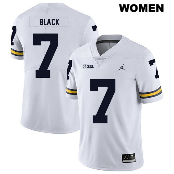 Women's NCAA Michigan Wolverines Tarik Black #7 White Jordan Brand Authentic Stitched Legend Football College Jersey YF25A45XM